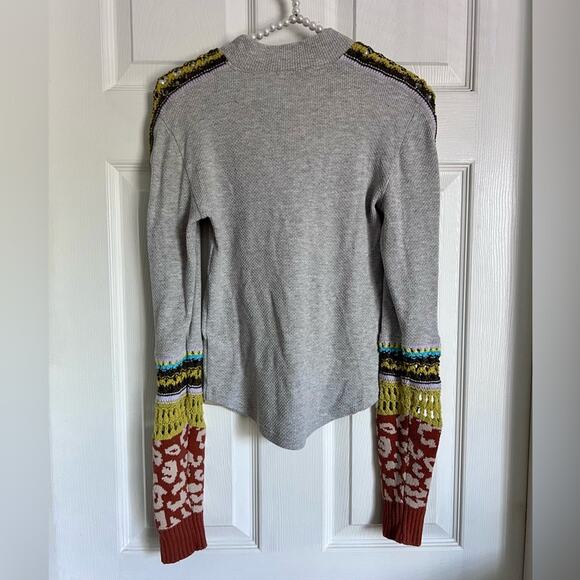 Free People Switch IT UP Thermal small in grey long sleeve top waffle knit - Picture 5 of 10